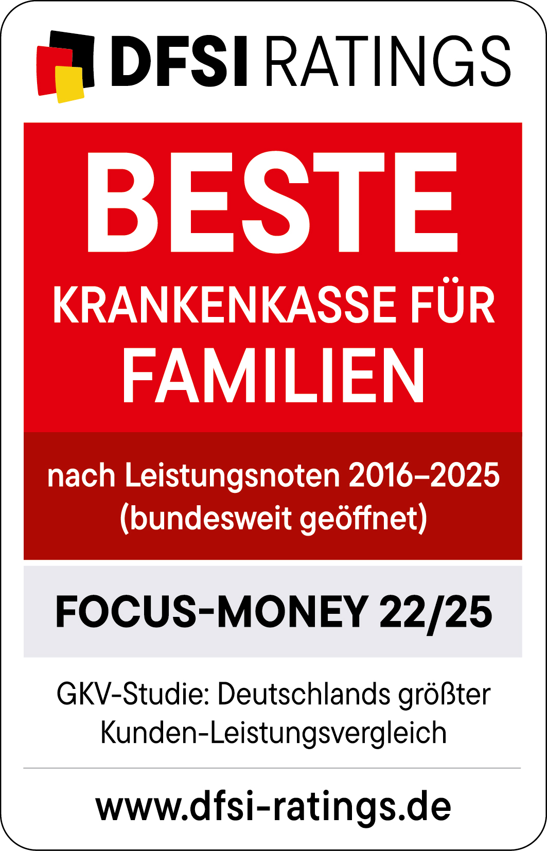 Auszeichnung für die beste Familienkrankenversicherung